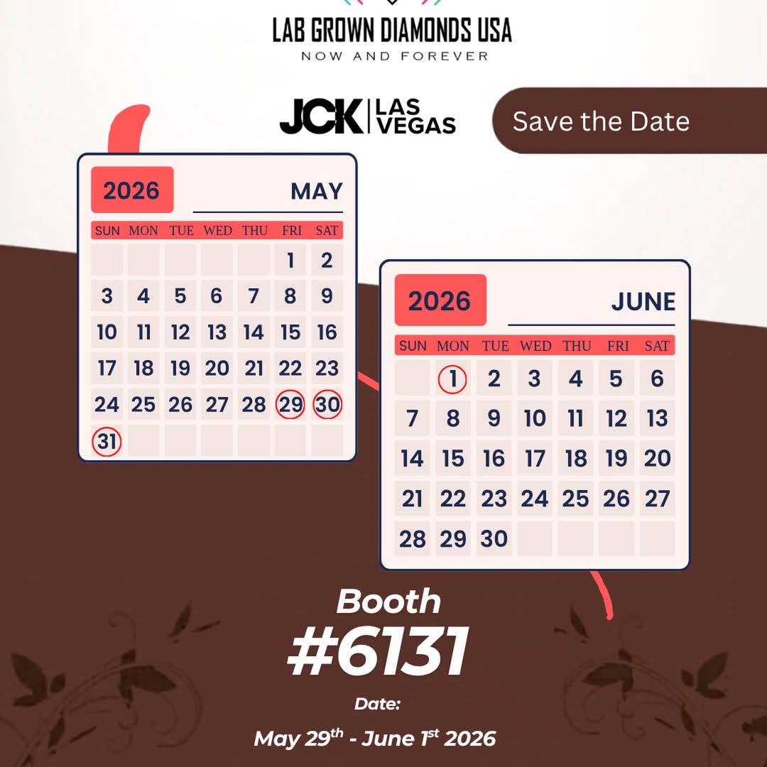 Save the date, Las Vegas. ✨

LGD USA LLC is excited to announce our presence at JCK Las Vegas 2026 one of the world’s biggest jewelry trade shows.

Join us at Booth #6131 to explore premium lab grown diamonds, exotic shapes, calibrated goods, and fine jewelry collections crafted for modern retailers and jewelry businesses. ????

???? May 29th – June 1st, 2026
???? Sands Expo & Convention Center, Las Vegas

We look forward to connecting with retailers, wholesalers, and industry leaders from around the world.

Let’s shape the future of diamonds together.

DM us to schedule your meeting before JCK week.

#JCKLasVegas #JCK2026 #LabGrownDiamonds #LGDUSA DiamondJewelry

(JCK Las Vegas 2026, lab grown diamonds USA, wholesale lab grown diamonds, diamond supplier USA, JCK jewelry show, luxury diamond jewelry, fine jewelry supplier, lab diamond wholesaler, jewelry exhibition Las Vegas, diamond trade show, exotic shape diamonds, calibrated diamonds supplier, B2B diamond supplier, jewelry retailer supplier, luxury jewelry wholesaler)