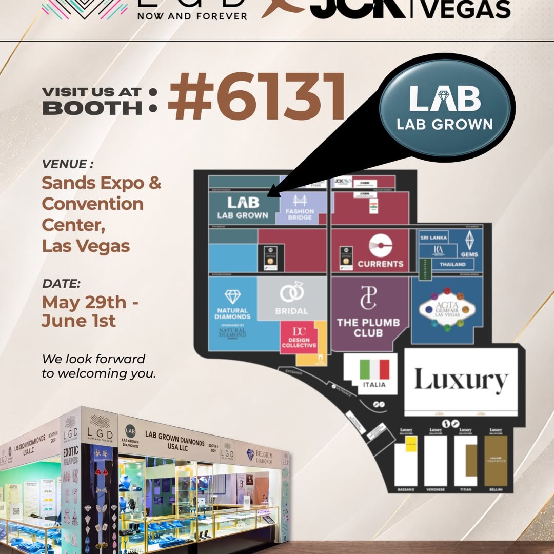 ✨ JCK Las Vegas 2026, We’re Ready. Are You? ????

Lab Grown Diamonds USA LLC is excited to welcome retailers, jewelers, and industry buyers to Booth #6131 at JCK Las Vegas 2026.

Explore a world of premium lab-grown diamonds, exotic shapes, fine jewelry, and ready-to-ship inventory designed to help your business scale with confidence.

???? Booth #6131
???? May 29th – June 1st, 2026
???? Sands Expo & Convention Center, Las Vegas

From timeless classics to modern luxury collections, discover what’s next in the diamond industry with LGD USA.

We look forward to welcoming you.

#JCKLasVegas #LabGrownDiamondsUSA #lgdusa 

(JCK Las Vegas 2026, Lab Grown Diamonds USA LLC, lab grown diamond supplier USA, JCK Booth 6131, wholesale lab grown diamonds, exotic shape diamonds supplier, diamond jewelry wholesaler, luxury jewelry supplier, lab diamond manufacturer, fine jewelry USA, diamond trade show Las Vegas, certified lab grown diamonds, bridal jewelry supplier, jewelry exhibition USA, diamond inventory supplier)